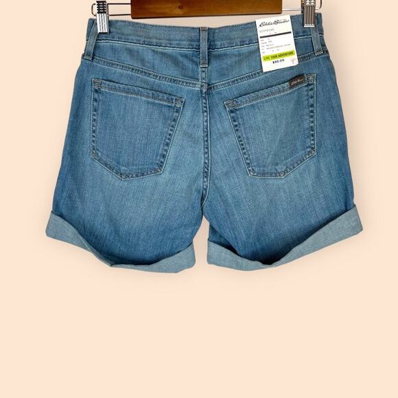 EDDIE BAUER Boyfriend Jean Shorts in Light Blue Women's Size 0 - Picture 3 of 13